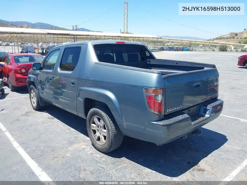 2008 Honda Ridgeline Rtl VIN: 2HJYK16598H513000 Lot: 45366938