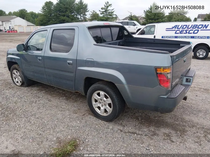 2008 Honda Ridgeline Rtl VIN: 2HJYK16528H508088 Lot: 45567359