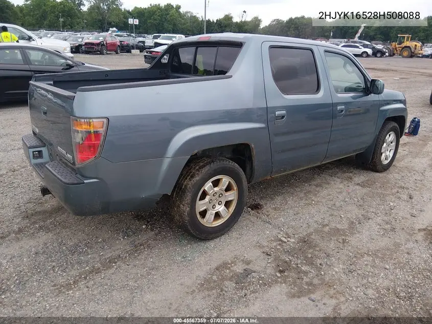 2008 Honda Ridgeline Rtl VIN: 2HJYK16528H508088 Lot: 45567359