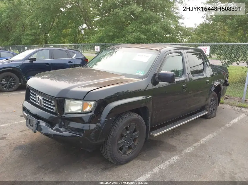 2008 Honda Ridgeline Rts VIN: 2HJYK16448H508391 Lot: 45617236