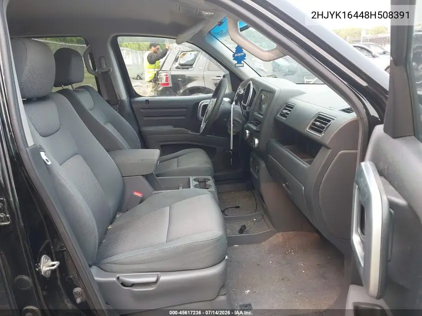 2008 Honda Ridgeline Rts VIN: 2HJYK16448H508391 Lot: 45617236