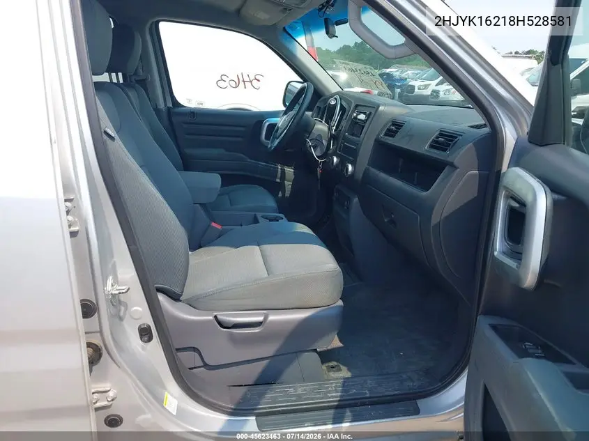 2008 Honda Ridgeline Rt VIN: 2HJYK16218H528581 Lot: 45623463
