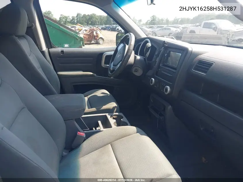 2008 Honda Ridgeline Rt VIN: 2HJYK16258H531287 Lot: 45626314