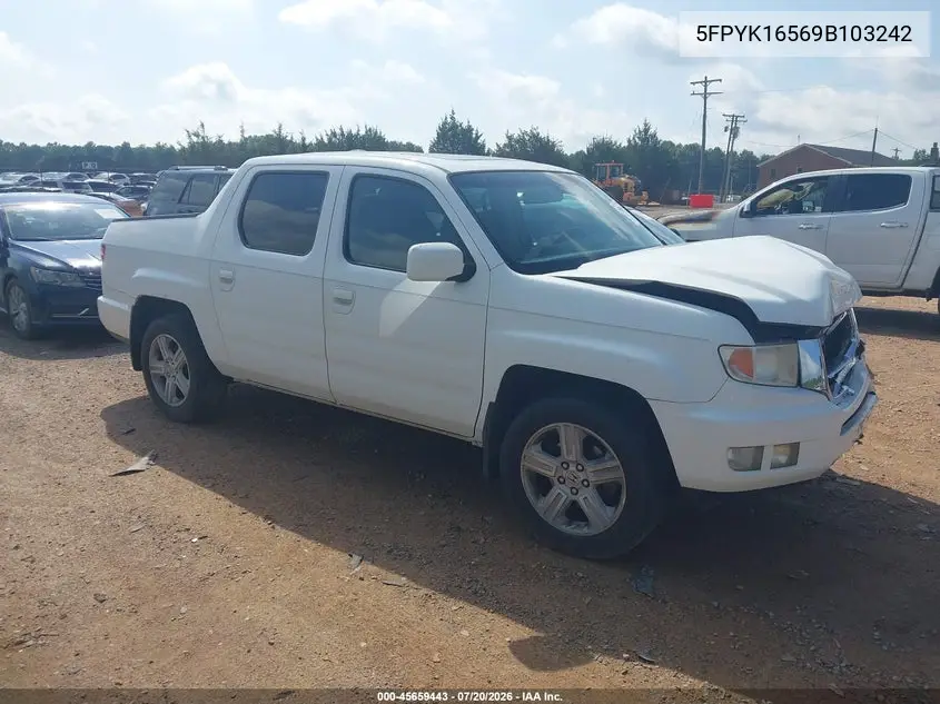 2009 Honda Ridgeline Rtl VIN: 5FPYK16569B103242 Lot: 45659443