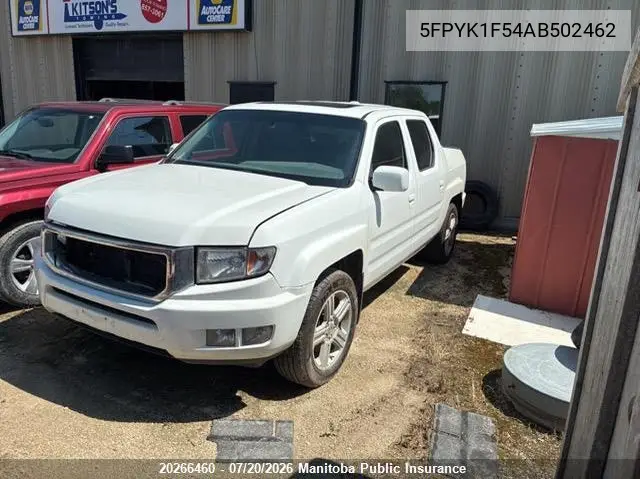 2010 Honda Ridgeline Rtl VIN: 5FPYK1F54AB502462 Lot: 20266460