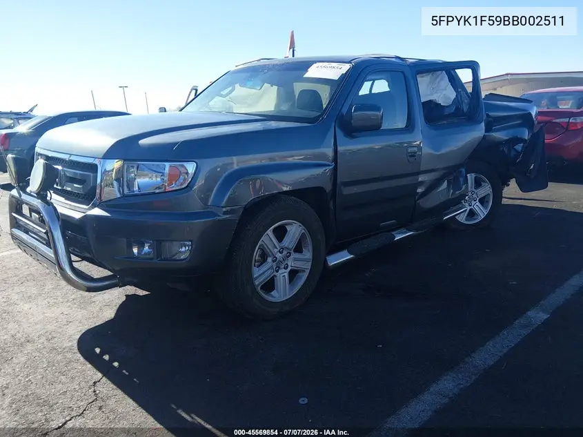 2011 Honda Ridgeline Rtl VIN: 5FPYK1F59BB002511 Lot: 45569854