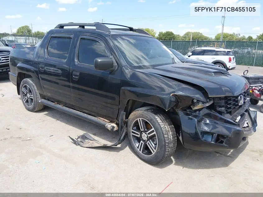 2012 Honda Ridgeline Sport VIN: 5FPYK1F71CB455105 Lot: 45554394