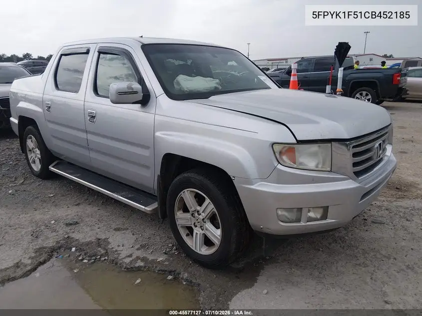 2012 Honda Ridgeline Rtl VIN: 5FPYK1F51CB452185 Lot: 45577127