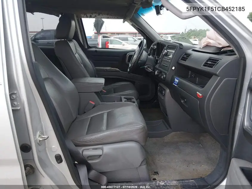 2012 Honda Ridgeline Rtl VIN: 5FPYK1F51CB452185 Lot: 45577127