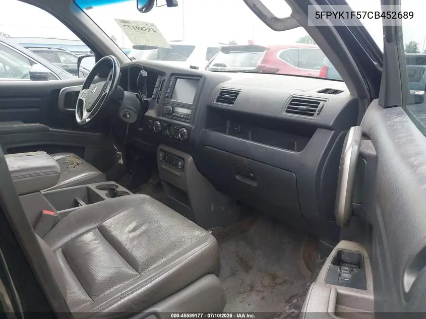 2012 Honda Ridgeline Rtl VIN: 5FPYK1F57CB452689 Lot: 45589177