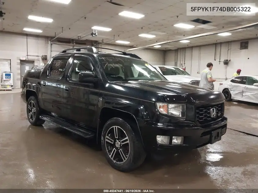 2013 Honda Ridgeline Sport VIN: 5FPYK1F74DB005322 Lot: 45347441