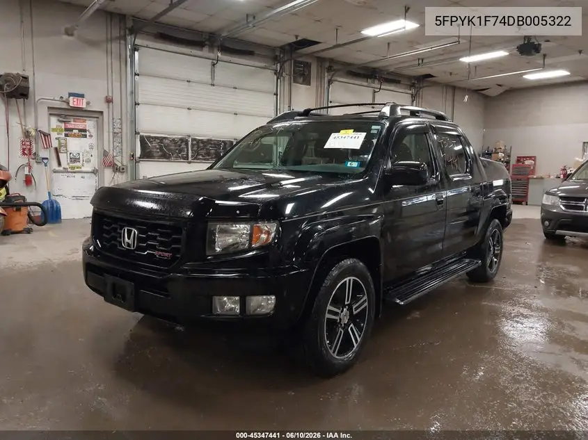 2013 Honda Ridgeline Sport VIN: 5FPYK1F74DB005322 Lot: 45347441