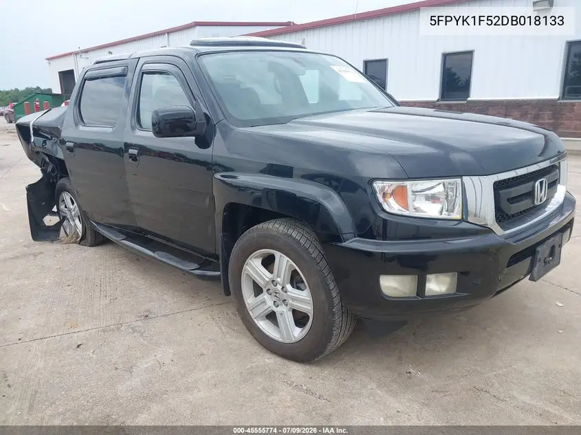 2013 Honda Ridgeline Rtl VIN: 5FPYK1F52DB018133 Lot: 45555774