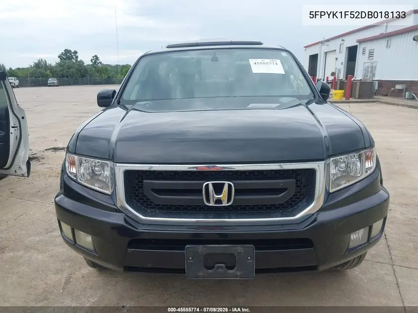 2013 Honda Ridgeline Rtl VIN: 5FPYK1F52DB018133 Lot: 45555774
