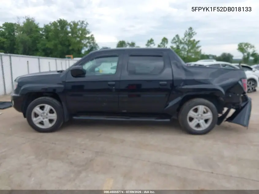 2013 Honda Ridgeline Rtl VIN: 5FPYK1F52DB018133 Lot: 45555774