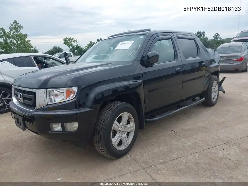 2013 Honda Ridgeline Rtl VIN: 5FPYK1F52DB018133 Lot: 45555774