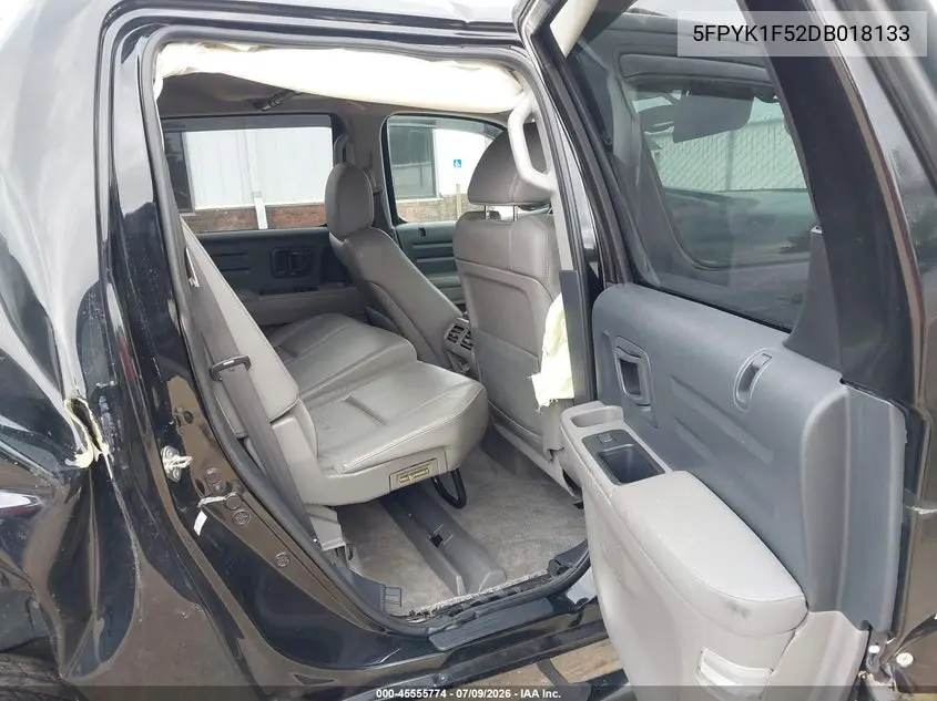 2013 Honda Ridgeline Rtl VIN: 5FPYK1F52DB018133 Lot: 45555774