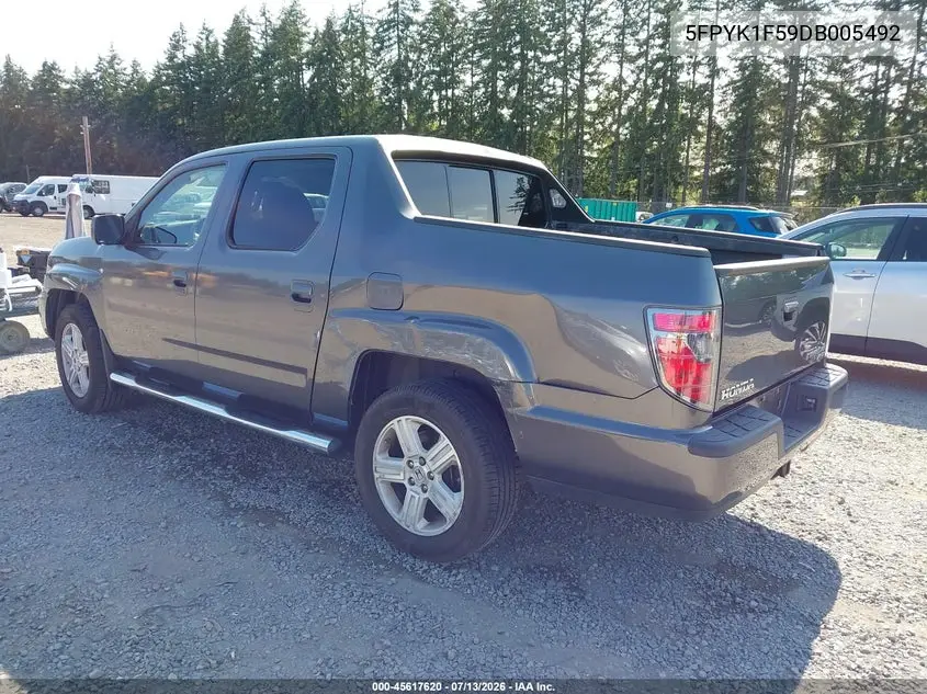 2013 Honda Ridgeline Rtl VIN: 5FPYK1F59DB005492 Lot: 45617620