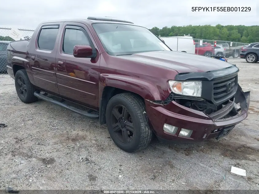 2014 Honda Ridgeline Rtl VIN: 5FPYK1F55EB001229 Lot: 45611030