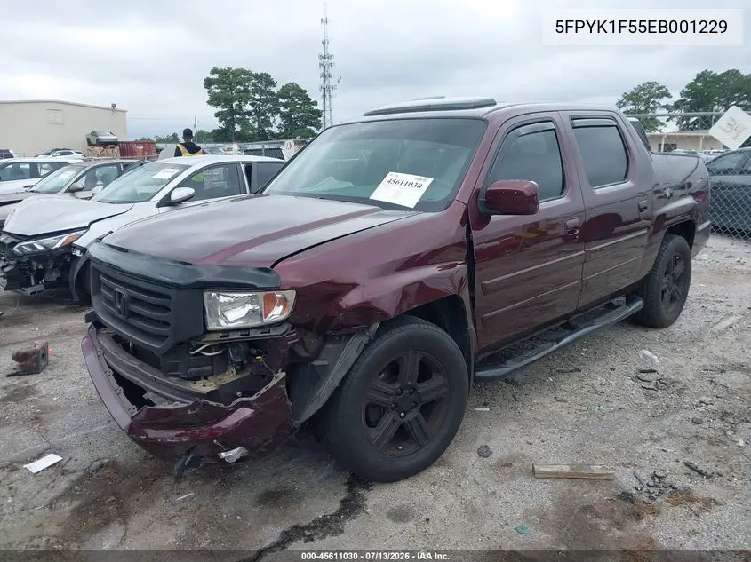 2014 Honda Ridgeline Rtl VIN: 5FPYK1F55EB001229 Lot: 45611030