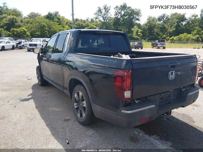 2017 Honda Ridgeline Rtl-E VIN: 5FPYK3F73HB030567 Lot: 45486214