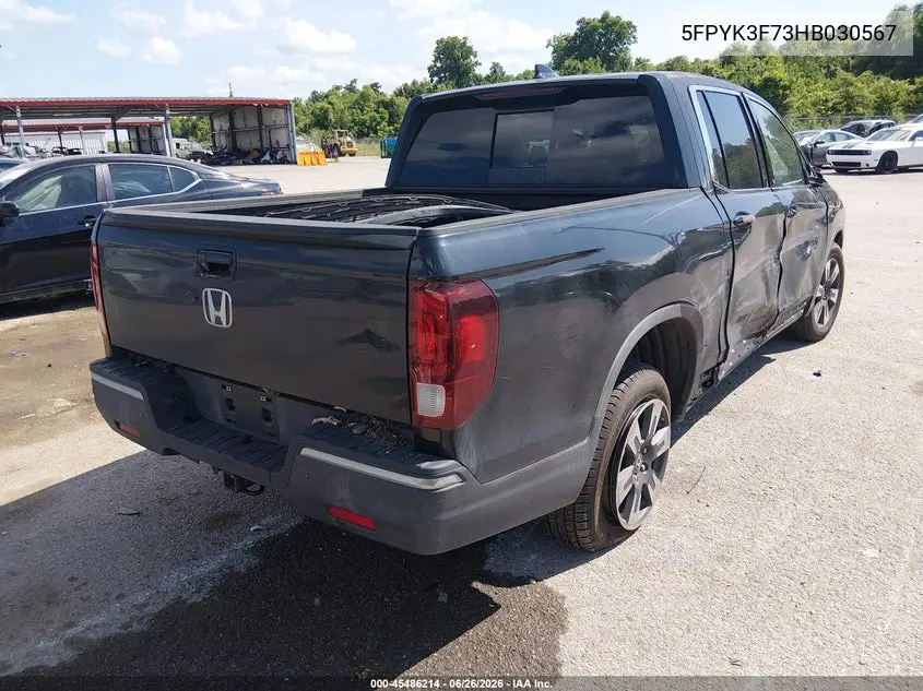2017 Honda Ridgeline Rtl-E VIN: 5FPYK3F73HB030567 Lot: 45486214