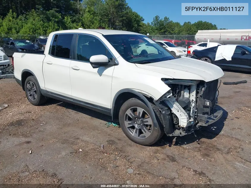 2017 Honda Ridgeline Rtl-T VIN: 5FPYK2F6XHB011127 Lot: 45544927