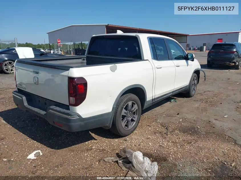 2017 Honda Ridgeline Rtl-T VIN: 5FPYK2F6XHB011127 Lot: 45544927