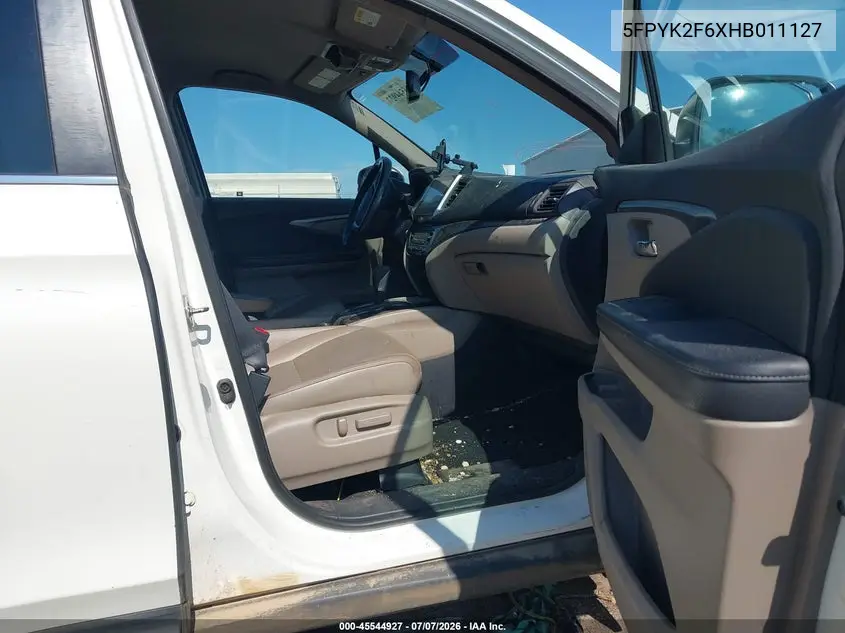 2017 Honda Ridgeline Rtl-T VIN: 5FPYK2F6XHB011127 Lot: 45544927
