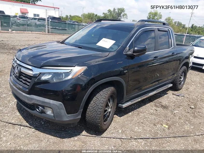 2017 Honda Ridgeline Rtl-T VIN: 5FPYK3F61HB013077 Lot: 45604706