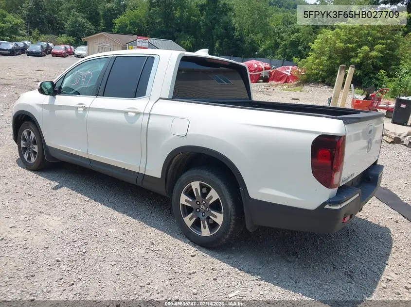 2017 Honda Ridgeline Rtl-T VIN: 5FPYK3F65HB027709 Lot: 45635747