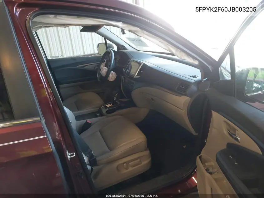 2018 Honda Ridgeline Rtl-T VIN: 5FPYK2F60JB003205 Lot: 45552851