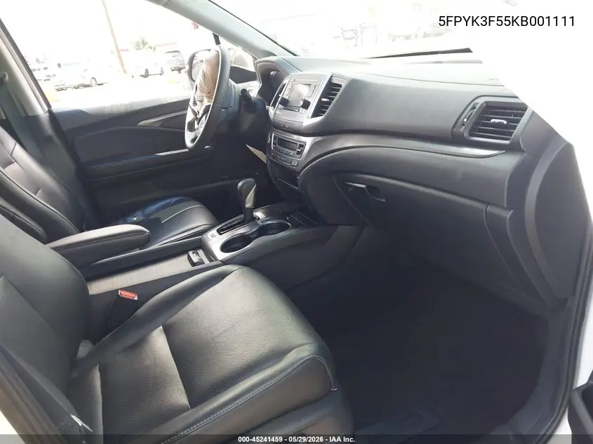 2019 Honda Ridgeline Rtl VIN: 5FPYK3F55KB001111 Lot: 45241459