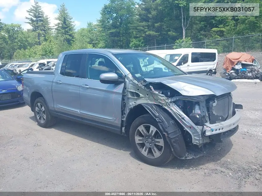 2019 Honda Ridgeline Rtl VIN: 5FPYK3F5XKB031057 Lot: 45271666