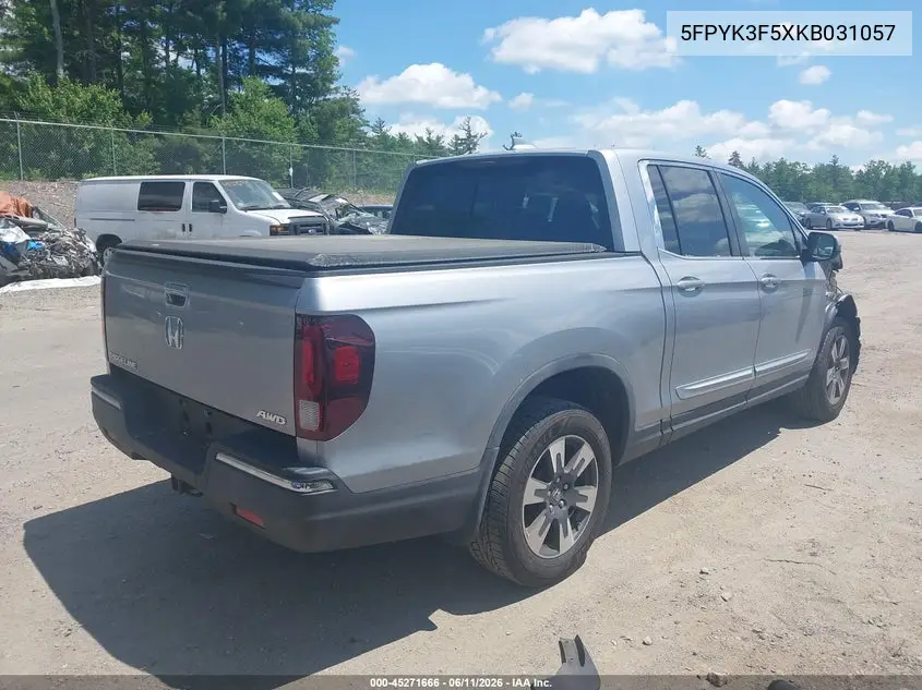2019 Honda Ridgeline Rtl VIN: 5FPYK3F5XKB031057 Lot: 45271666