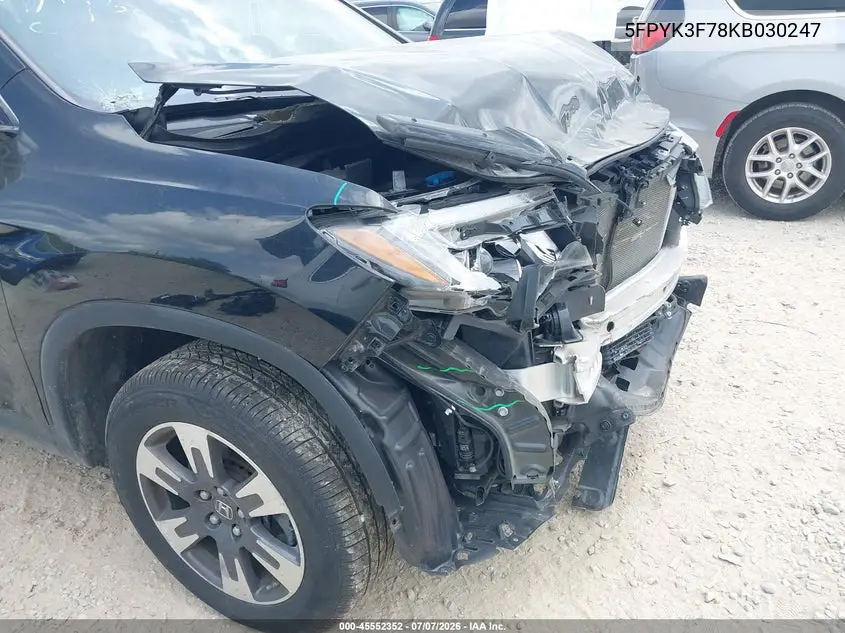 2019 Honda Ridgeline Rtl-E VIN: 5FPYK3F78KB030247 Lot: 45552352