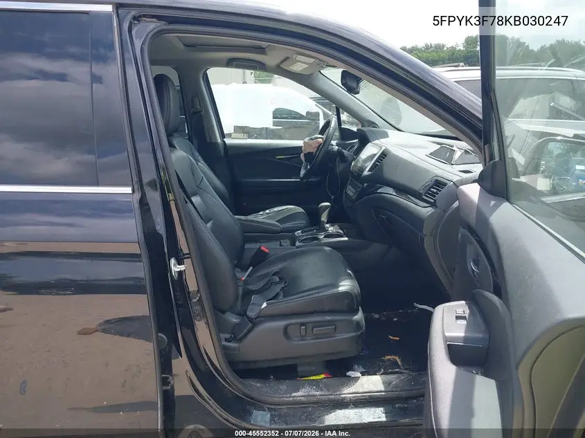 2019 Honda Ridgeline Rtl-E VIN: 5FPYK3F78KB030247 Lot: 45552352