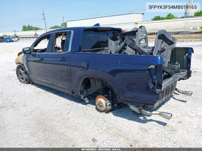 5FPYK3F54MB019165 2021 Honda Ridgeline Awd Rtl