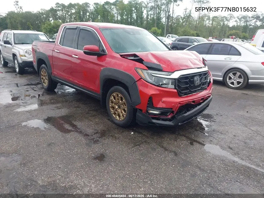 2022 Honda Ridgeline Rtl-E VIN: 5FPYK3F77NB015632 Lot: 45405484