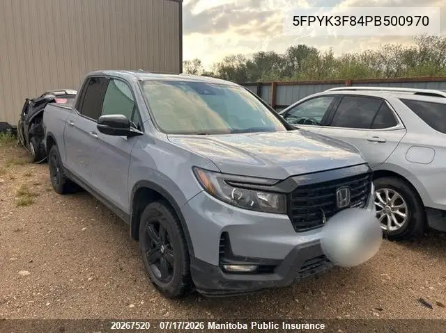 2023 Honda Ridgeline Black Edition VIN: 5FPYK3F84PB500970 Lot: 20267520