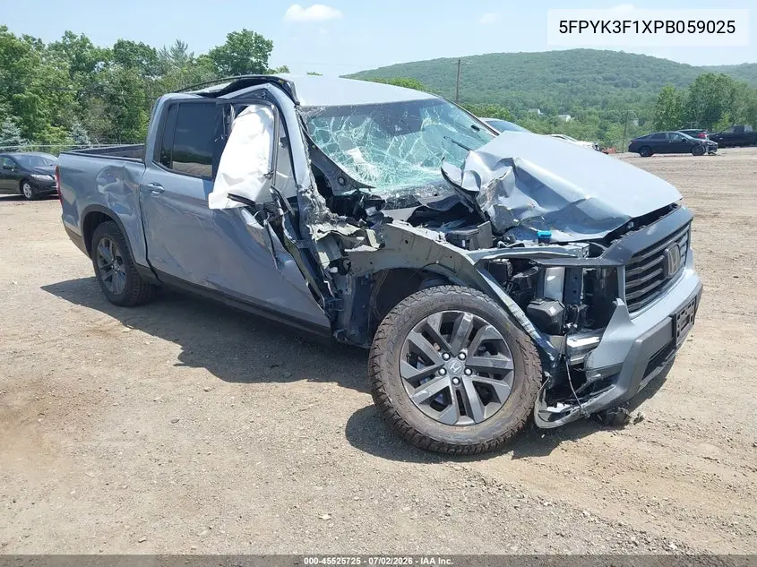 2023 Honda Ridgeline Sport VIN: 5FPYK3F1XPB059025 Lot: 45525725