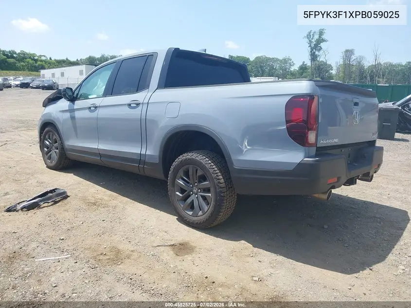 2023 Honda Ridgeline Sport VIN: 5FPYK3F1XPB059025 Lot: 45525725