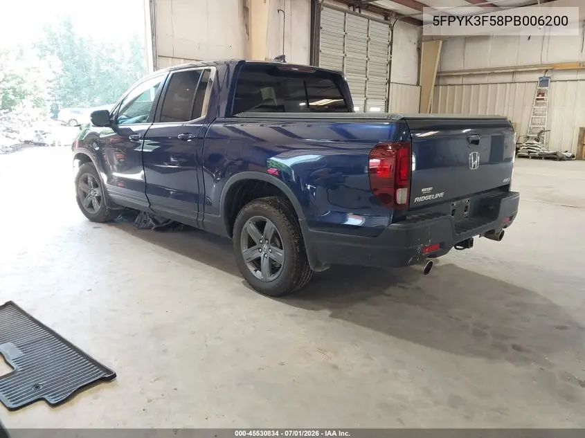 2023 Honda Ridgeline Rtl VIN: 5FPYK3F58PB006200 Lot: 45530834