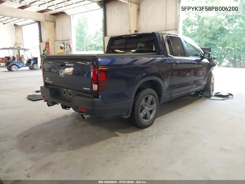 2023 Honda Ridgeline Rtl VIN: 5FPYK3F58PB006200 Lot: 45530834