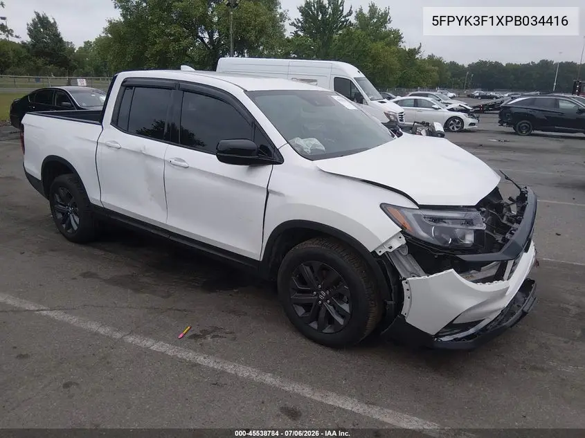 2023 Honda Ridgeline Sport VIN: 5FPYK3F1XPB034416 Lot: 45538784