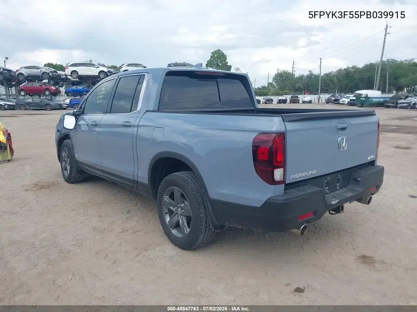 2023 Honda Ridgeline Rtl VIN: 5FPYK3F55PB039915 Lot: 45547763