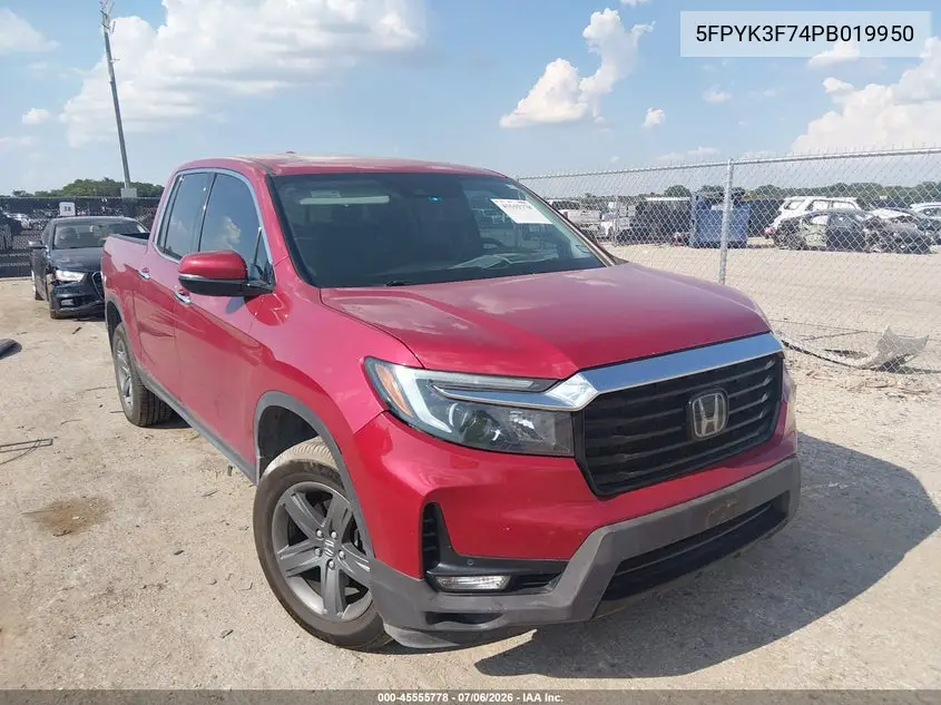2023 Honda Ridgeline Rtl-E VIN: 5FPYK3F74PB019950 Lot: 45555778