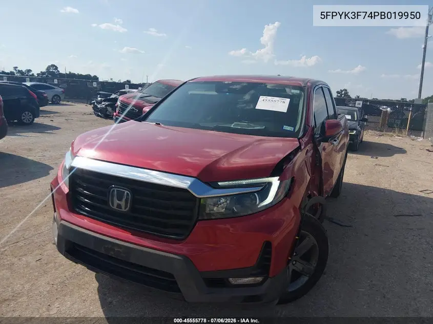 2023 Honda Ridgeline Rtl-E VIN: 5FPYK3F74PB019950 Lot: 45555778