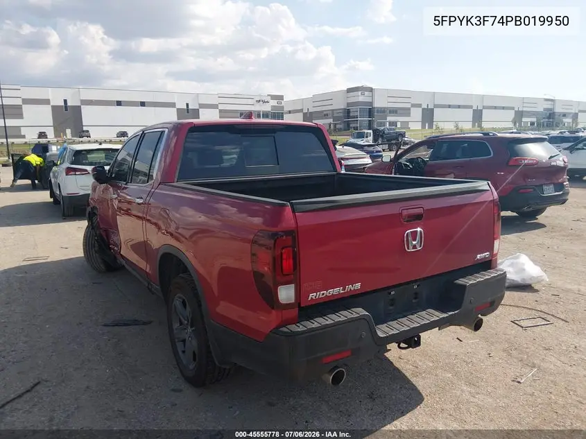 2023 Honda Ridgeline Rtl-E VIN: 5FPYK3F74PB019950 Lot: 45555778