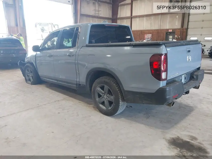 2023 Honda Ridgeline Rtl VIN: 5FPYK3F55PB026310 Lot: 45570320